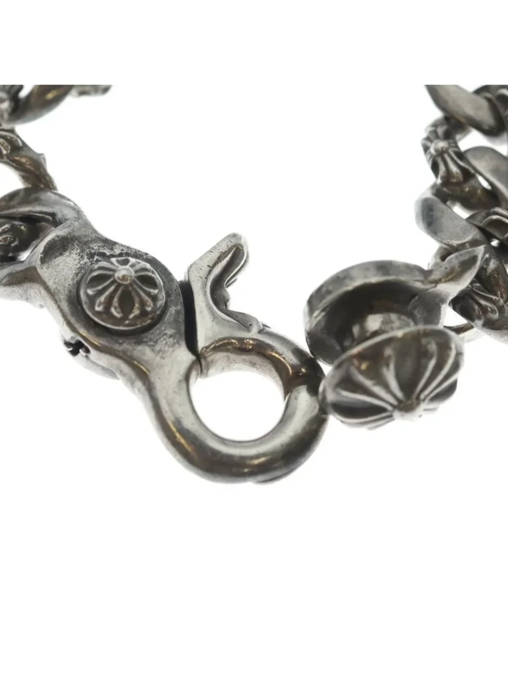 Chrome Hearts Fncy Chn Lnk Fancy Link Clip Bracelet 15 Links Silver
